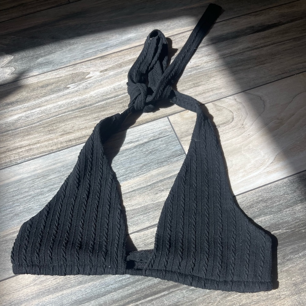 Shein cropped black halter top